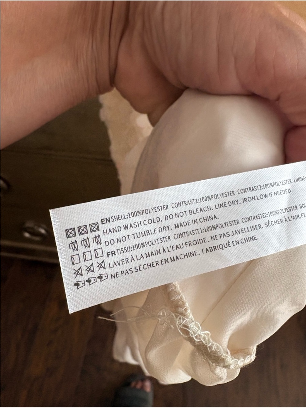NWOT En Saison Cream Sequin Tie-Shoulder Midi Dress - Picture 3 of 6
